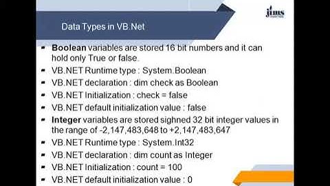 Variables and data types in VB NET