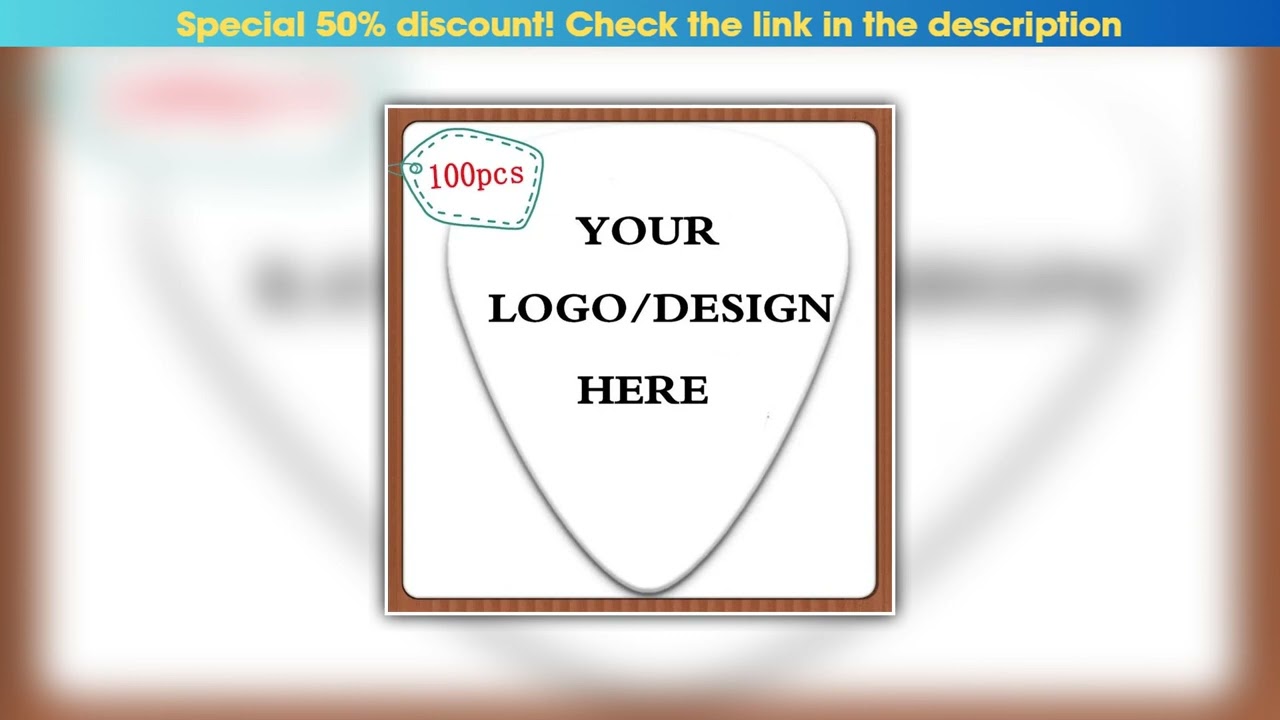 Hot Picks 100pcs Personalized Custom on White Celluloid Guitar Picks Make Your Own Logo & Design Do
