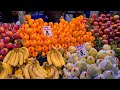 PRICES OF FRUITS AND VEGETABLES IN TURKEY DECEMBER 2021, BURSA BAZAAR / MARKET, WALKING TOUR, 4k