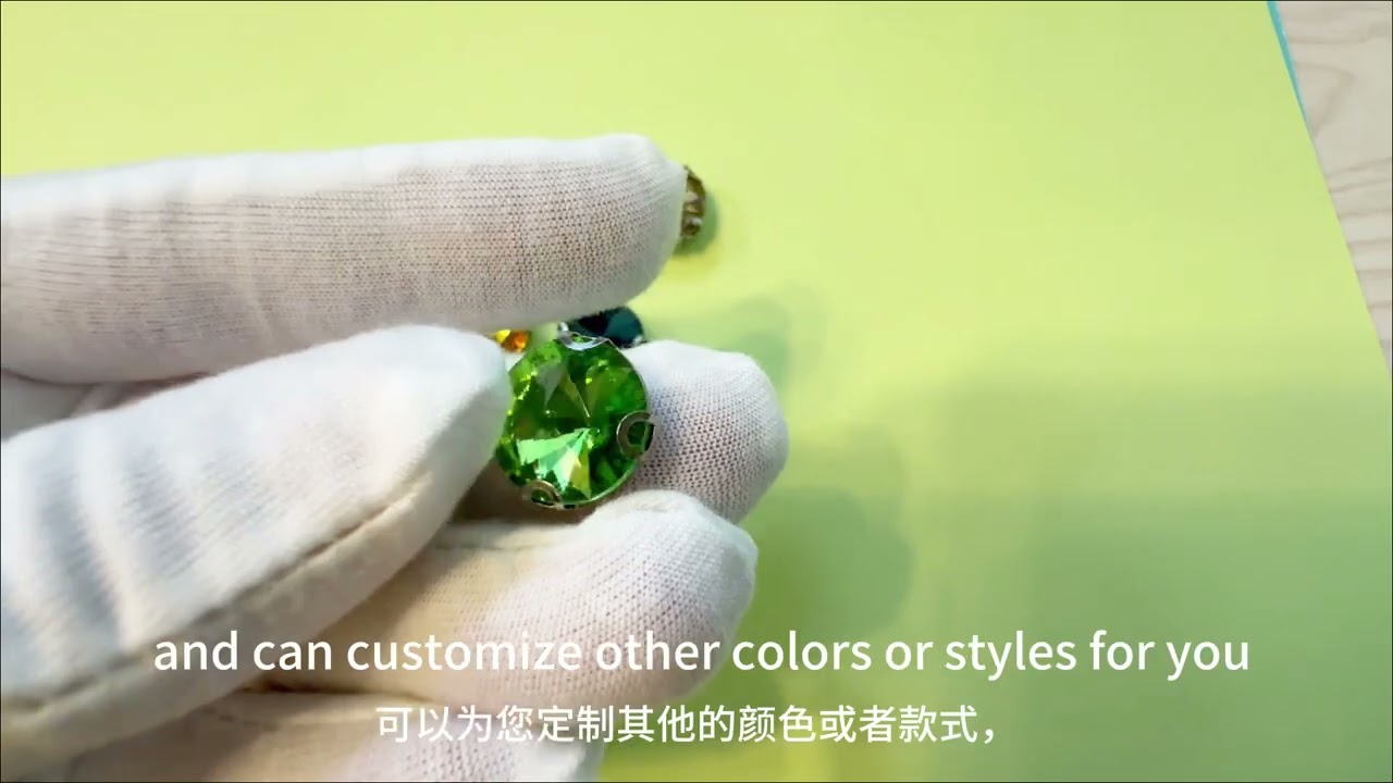 Hand-sewed rhinestones