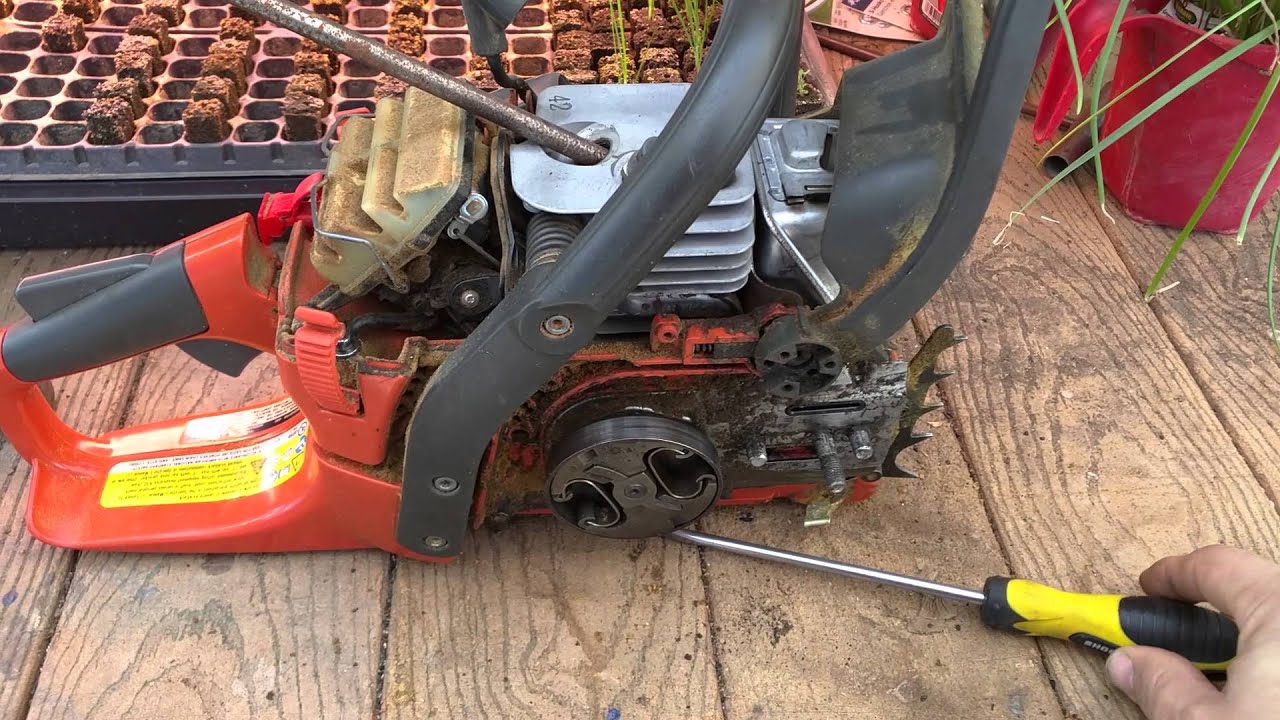 Husqvarna chainsaw clutch housing repair YouTube