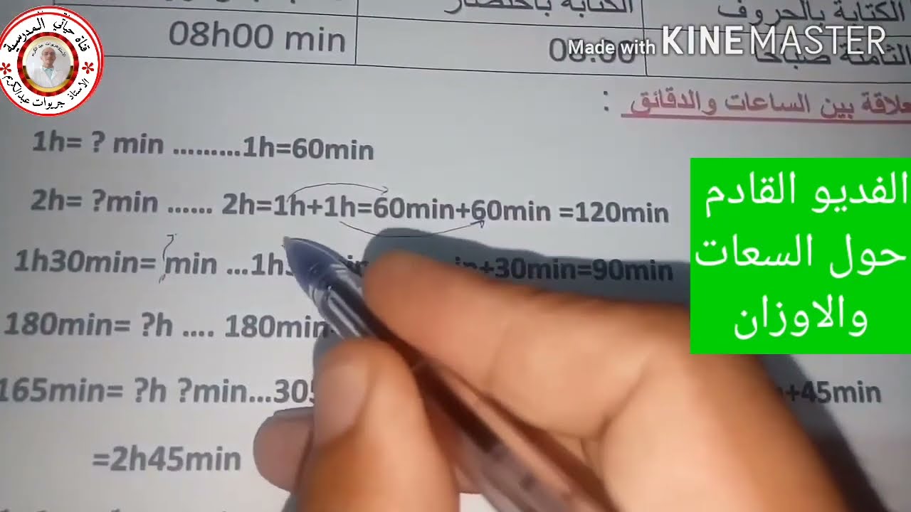 السنة الثالثة_  ملخصات الرياضيات للفصل الثالث (المدد والساعات)