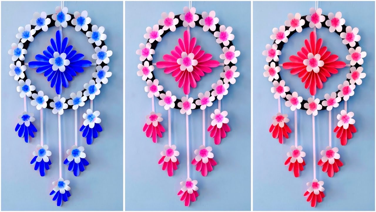 Easy and Quick Paper Wall Hanging Ideas / A4 sheet Wall decor ...