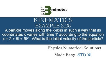 STANDARD XI - KINEMATICS -EXAMPLE 2.25
