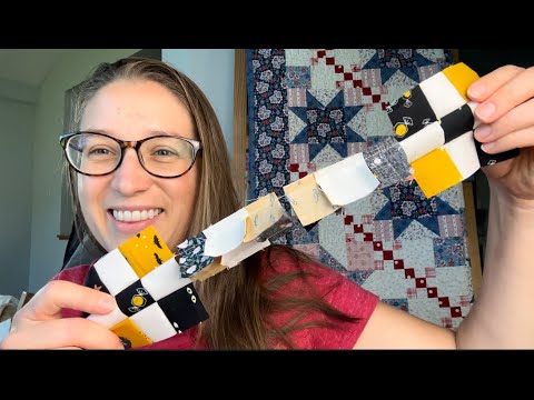 Chain piecing tutorial, web piecing tutorial, making nine patches for my Halloween Stargazer quilt
