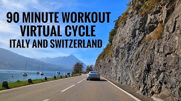 90 Minute Indoor Cycling Videos With Music | Virtual Bike Ride Around  Italy and Switzerland