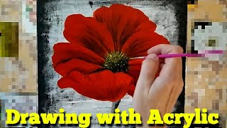DIY Lets draw it  Acrylic flower painting  A flower that destroys the cold 1080p