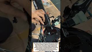 Precision Motorcycle Frame Repair Tool #MechanicLife #BikeBuild #GarageWork