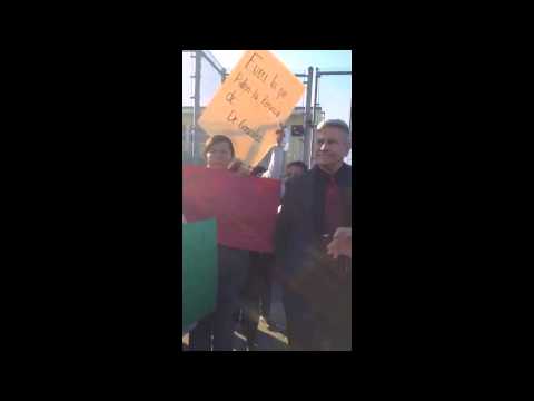 Protest at Woodworth Elementary school in the Inglewood community of Lockhaven