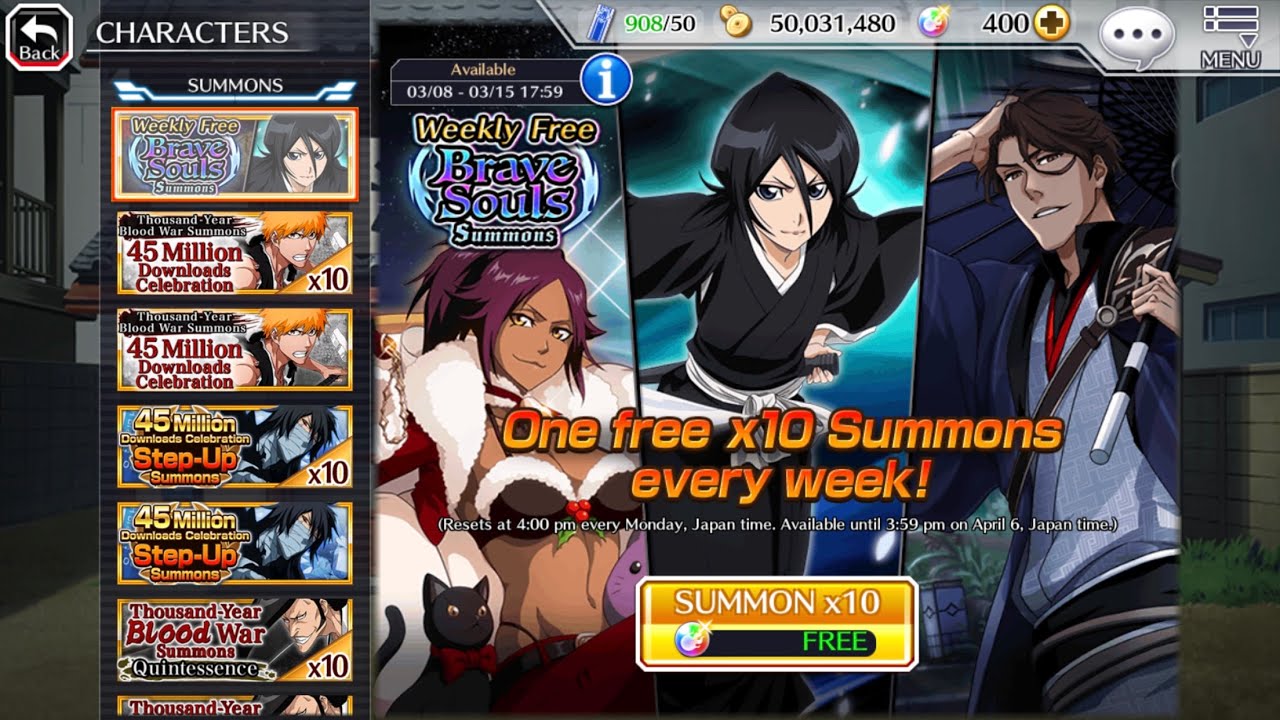 Bleach Brave Souls Weekly Summons - YouTube