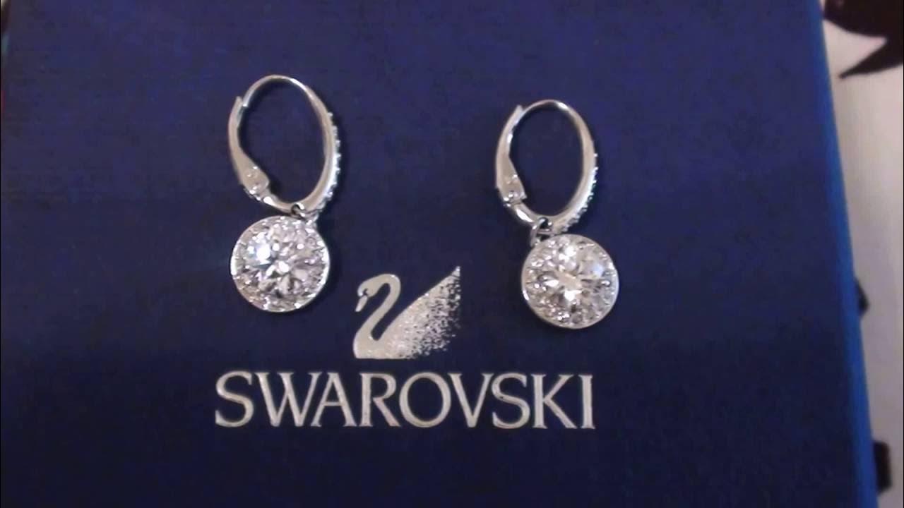 Swarovski Silver-Tone Crystal Stone Drop Earrings - YouTube