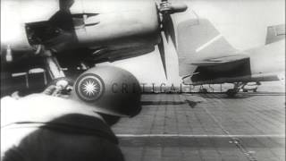 A carrier task force of the US Navy destroys Japanese kamikaze planes off the Mar...HD Stock Footage