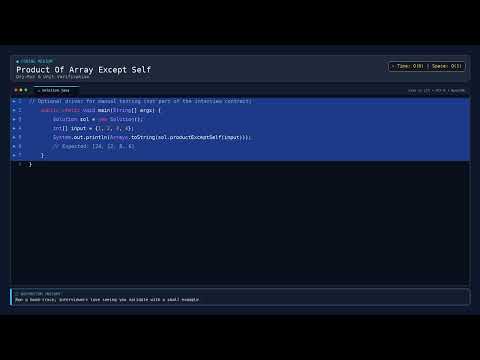 [Coding] Product Of Array Except Self — Java DSA Prep