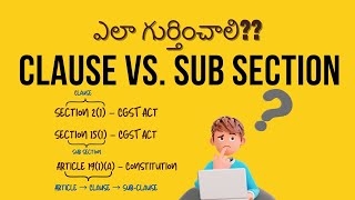 Clause vs. Sub-section in Law📚 | How to Identify ?? |  How to Read Bare Acts Like a Pro?