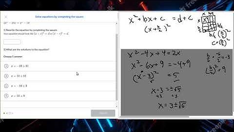Khan Academy Algebra Solve equations by completing the square