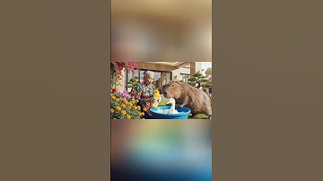Capybara cùng bà tắm cho con vịt và cái kết #capybara