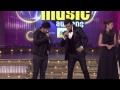 Manish along with Varun, Ileana and Nargis on the stage of 6th Royal Stag Mirchi Music Awards