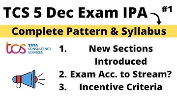 TCS 5 December IPA Exam Complete Syllabus | Pattern | Java Or Python | Choice PART-1