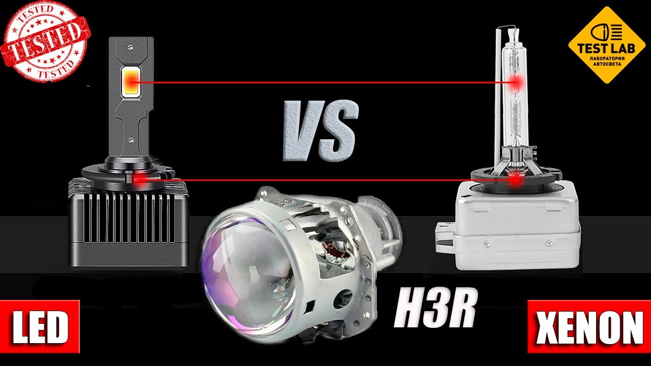 Штатный ксенон Vs Led. Что выбрать? Тест в линзах H3R