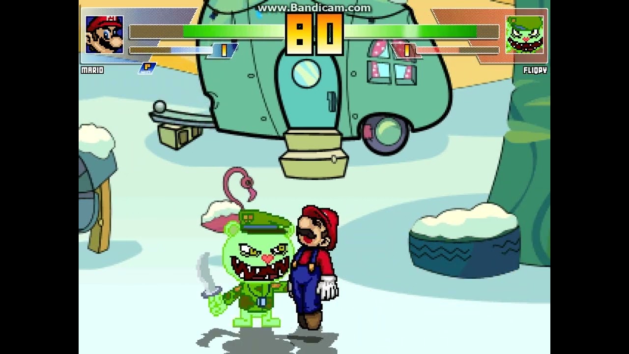 MUGEN battle #7992: Mario vs Fliqpy 