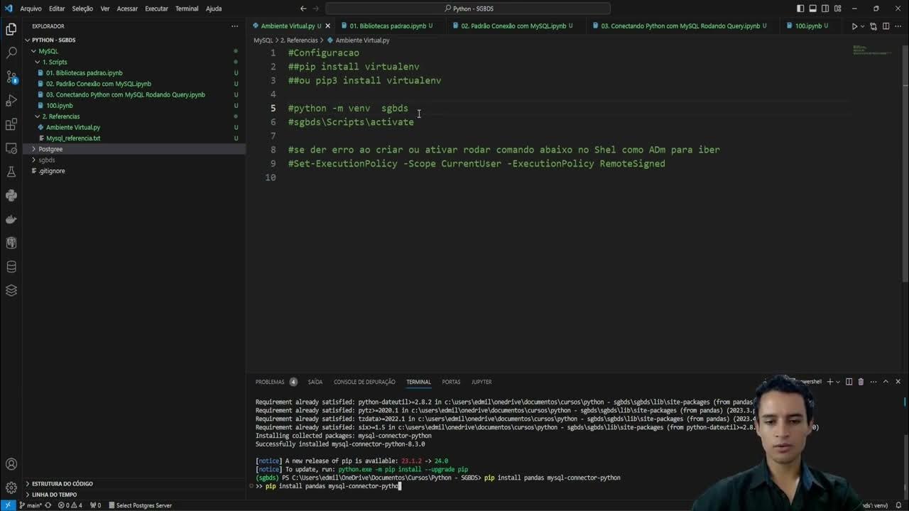 Configurando ambiente virtual VSCode - MySQL- Programação Python - ETL ...