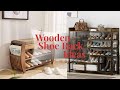 Wooden creative shoe rack design ideas. Space saving shoe storage cabinets design