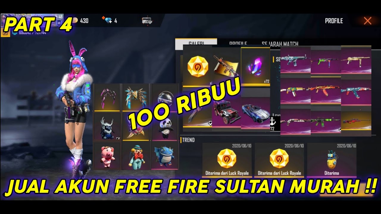 Jual Akun Free Fire Sultan Murah Banyak Skin Old Part 4 Cute766