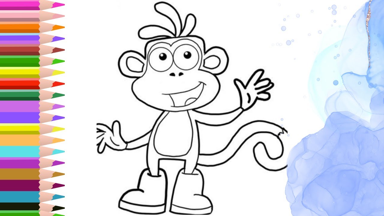 Desenhos para colorir de desenho do macaco botas dançando para colorir  