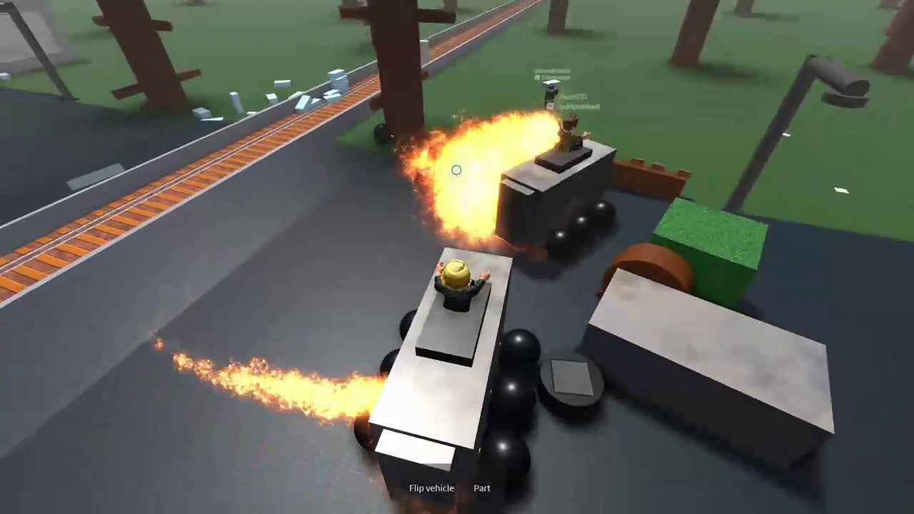 Roblox Train destroys car