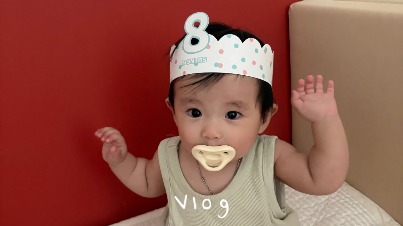 [8m vlog] 유겸아, 까꿍 !  ̑̑( ᐕ)੭ (첫 문화센터, 아쿠아리움, 배밀이)