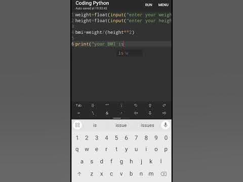 BMI calculator using Python - YouTube
