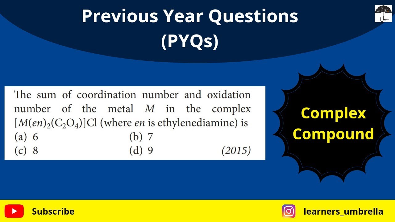 Previous Year Question NEET 2015 Coordination Compound IIT JEE NEET Previous year question neet 2015 coordination compound iit jee neet
