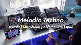 Melodic Techno Jam with Digitakt,  Arturia Microfreak, Samplr and Ableton Live