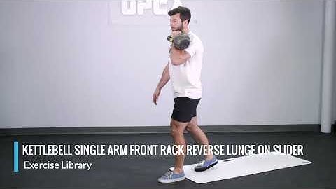 Kettlebell Single Arm Front Rack Reverse Lunge on Slider