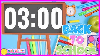 3 Minute Back To School Timer With Music And Alarm 3 Minute Timer For Kids, Clroom Timer