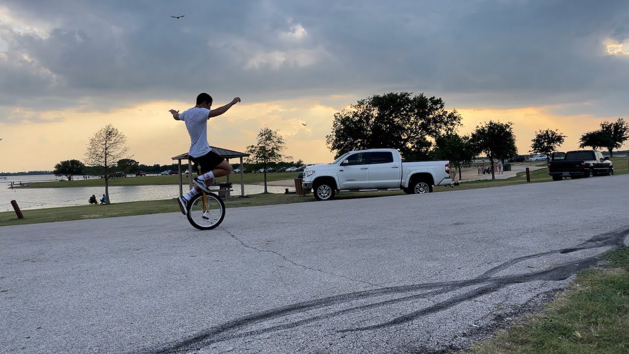 Freestyle Unicycling by the Lake unicycle freestyle YouTube