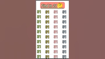 #Find 21 #PuzzleGame #Shorts #ViralChallenge.#######
