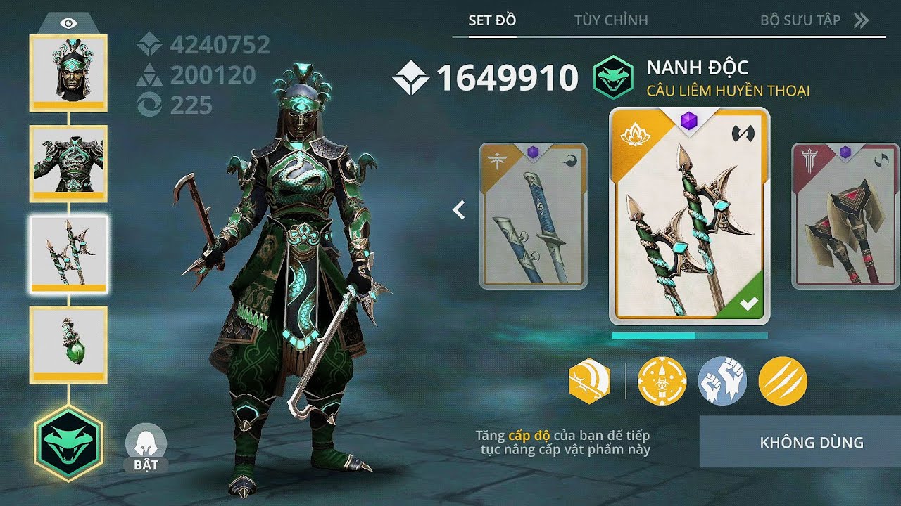 Shadow Fight 3: New King Of Serpents lv4 - Set Xà Vương!