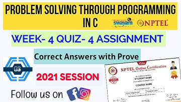 Problem Solving Through Programming In C | Week 4 Answers 2021 | NPTEL ||