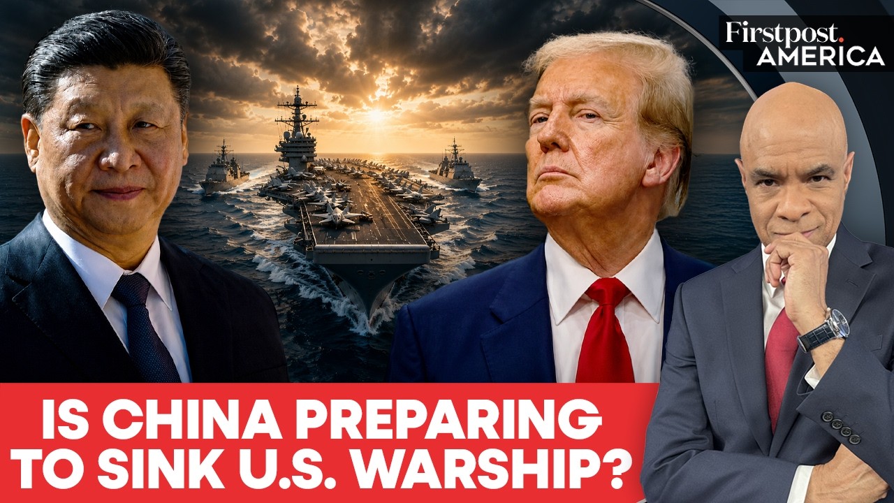 China Builds Life-Size US Warship Replica in Desert | Trump's Navy On Target? | Firstpost America thumbnail