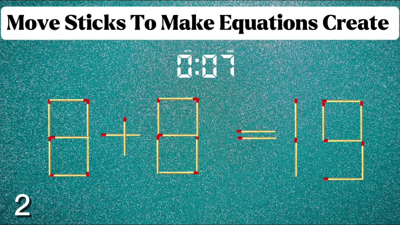 Move Sticks To Make Equations Fix|| IQ Tests game|| Brain Exercise puzzle 