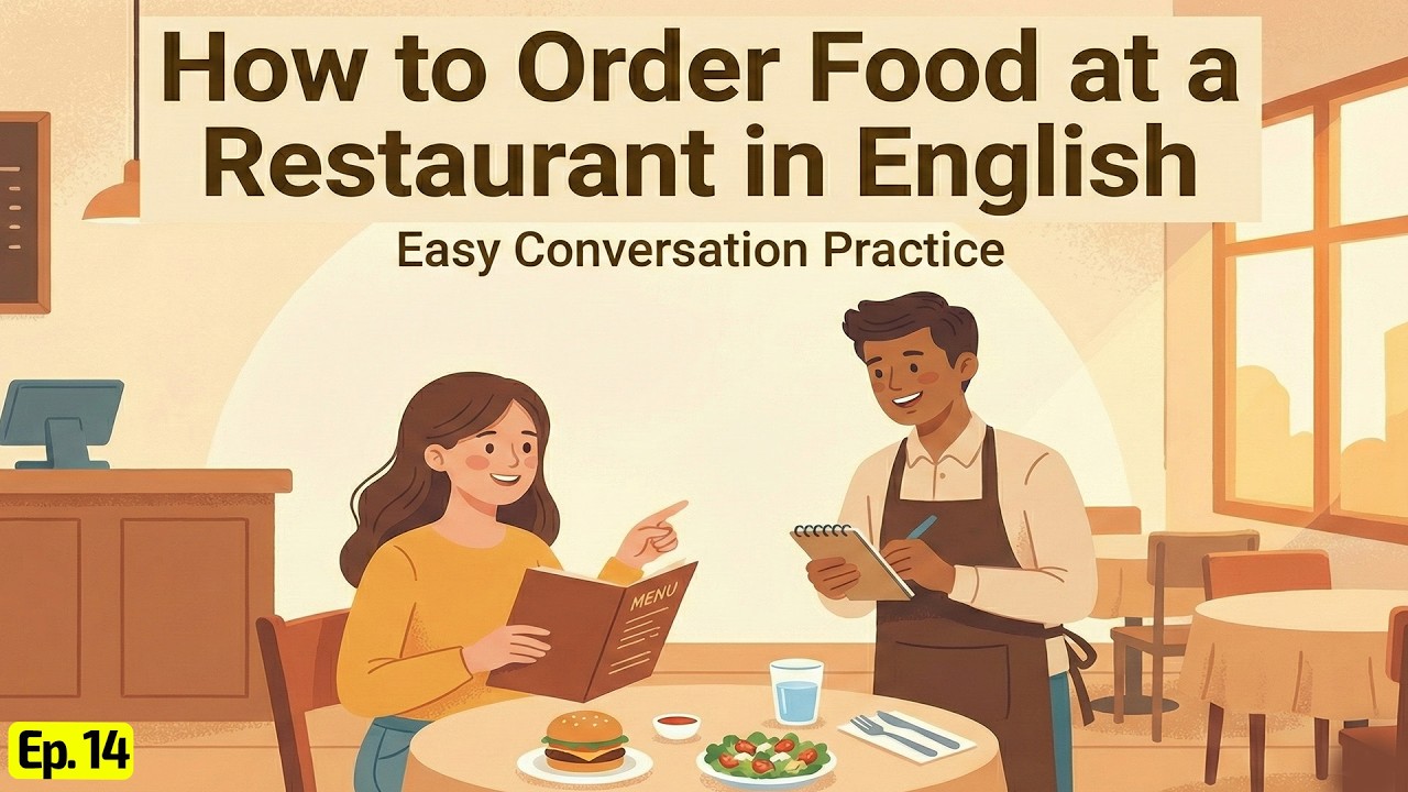How to Order Food at a Restaurant in English | English Conversation Practice for Beginners