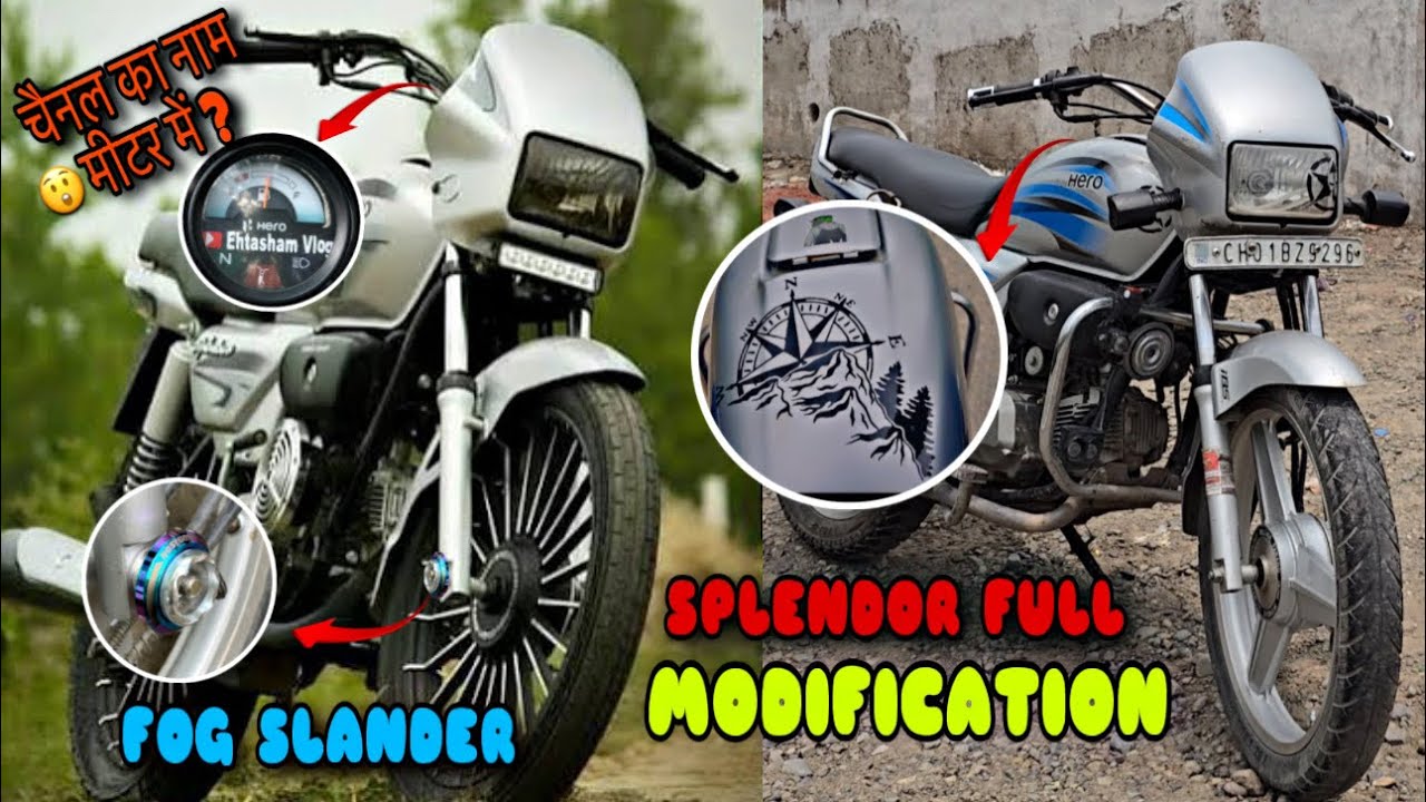 Splendor Stickers Modification Splendor Modifications 🔥vlog / Fog Slider/ Full Lamination Cost ...