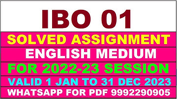 ibo 1 solved assignment 2022-23 in english | ibo 1 solved assignment 2022-23 | ibo 1 2023
