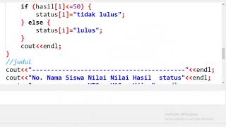 Program C++ Menentukan Nilai Akhir || String dan Array....