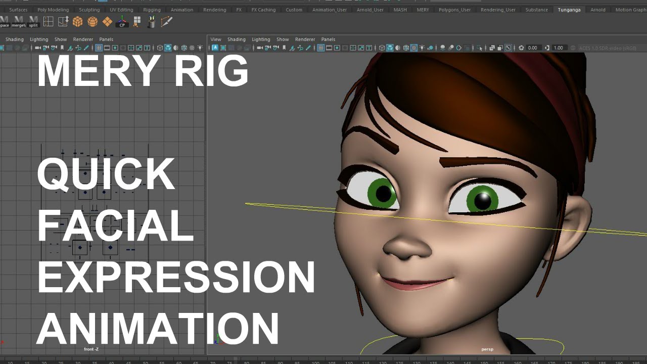 Meri Rig Mery Rig - Facial expression animation, Autodesk Maya - YouTube
