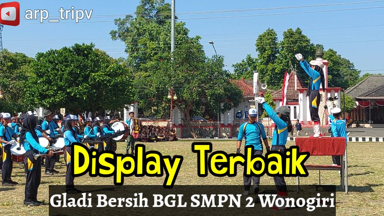Display  Terbaik Drumband BAHANA GIRI LAKSITA saat Gladi Bersih di   Alun alun Wonogiri 2024