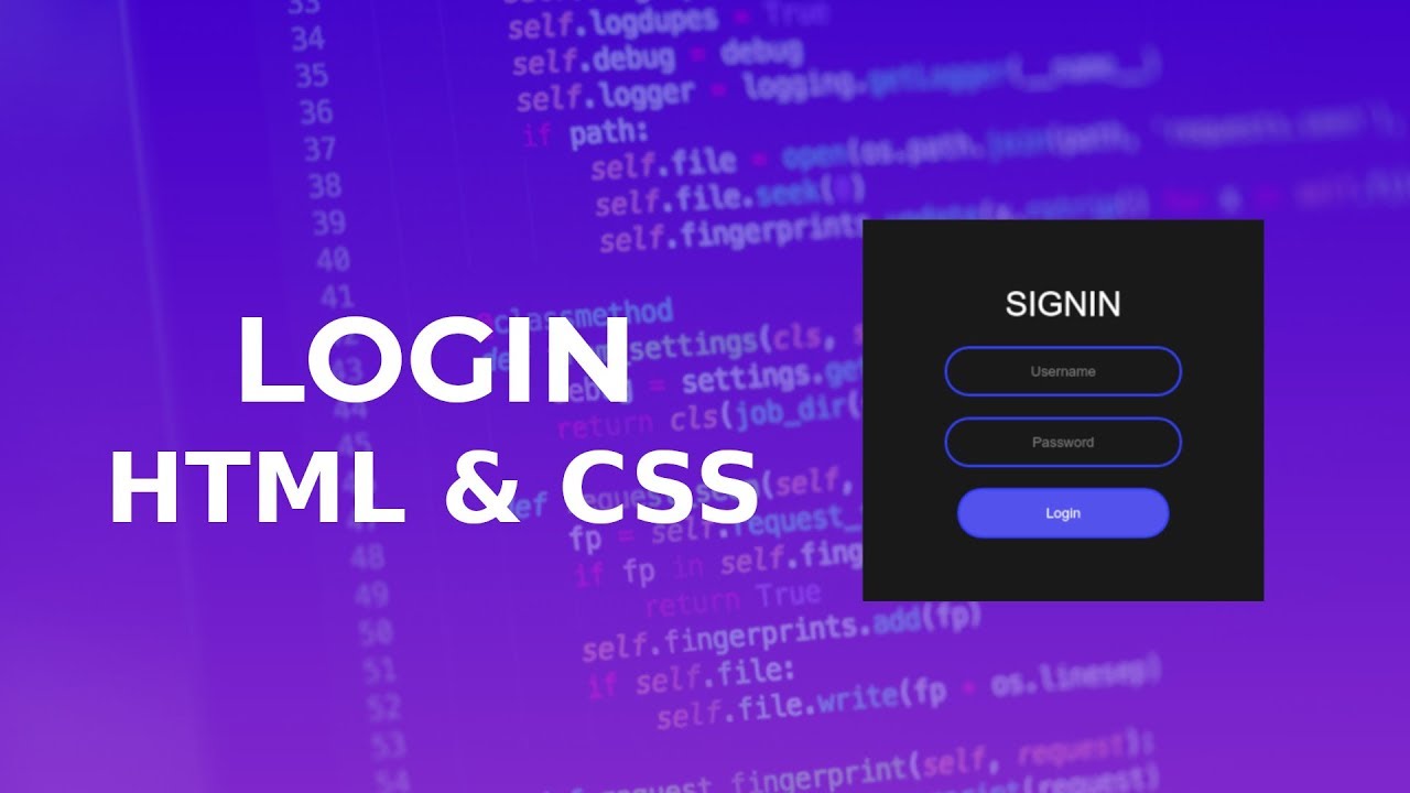 HTML & CSS Login, Ejemplo Practico - YouTube