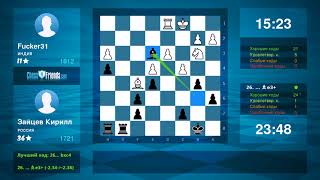 Chess Game Analysis: Fucker31 - Зайцев Кирилл : 0-1 (By ChessFriends.com) Chess Game Analysis: Fucker31 - Зайцев Кирилл : 0-1 (By ChessFriends.com)