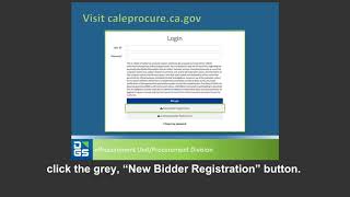 5 Steps to Bidder Registration with Cal eProcure
